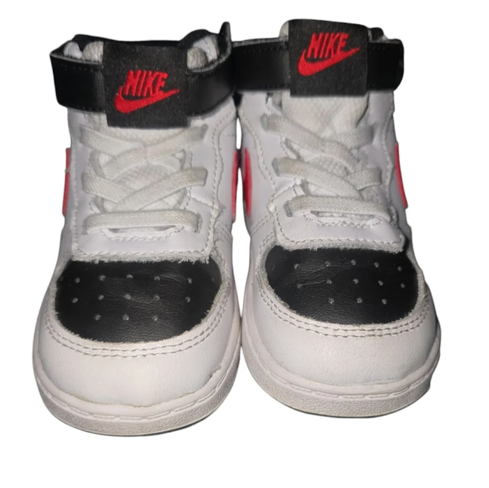 Nike Court Borough Mid 2 'White University Red - Picture 2 of 4